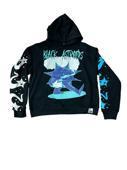 CHANGE THE WORLD BY BEING YOUR SELF RHINESTONE HOODIE (BLACK)